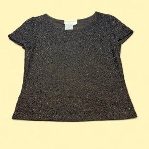 ✨Vintage Black Fully Beaded Top (S)